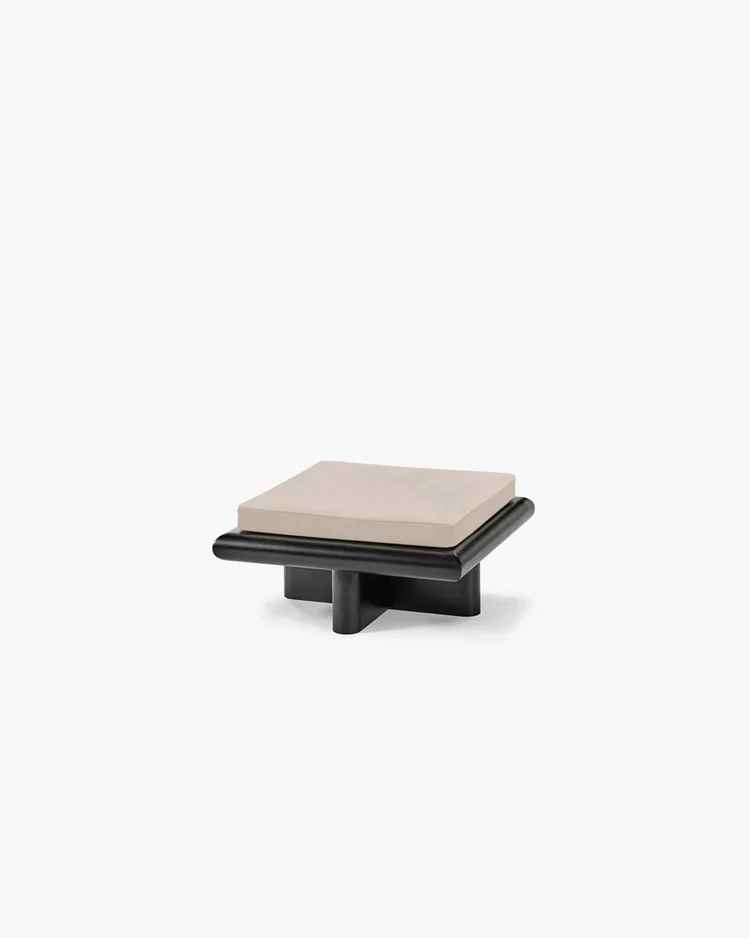 Banc S velours gris + châssis tulipier teinté foncé Taka