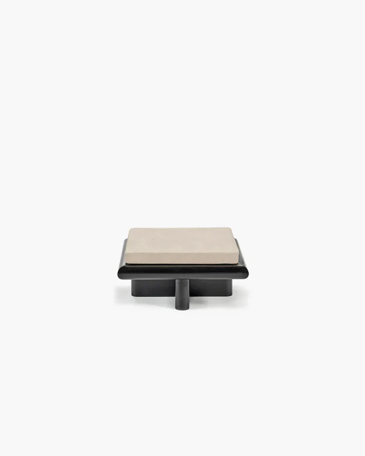 Banc S velours gris + châssis tulipier teinté foncé Taka
