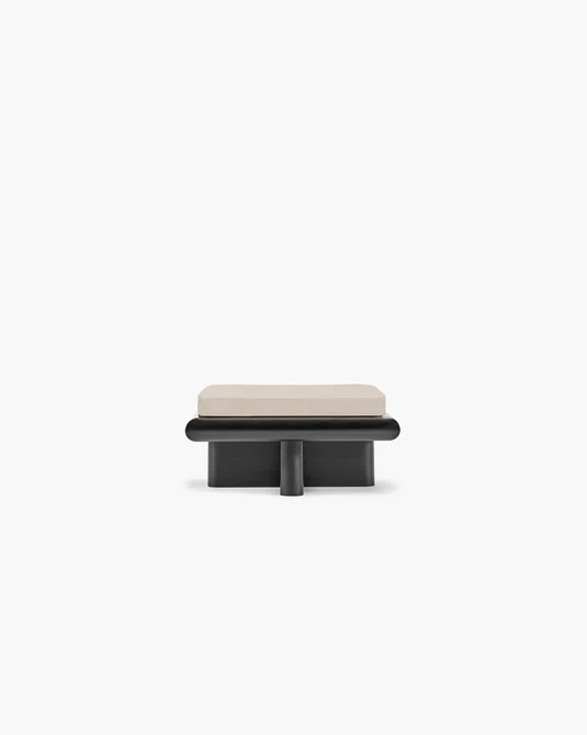 Banc S velours gris + châssis tulipier teinté foncé Taka