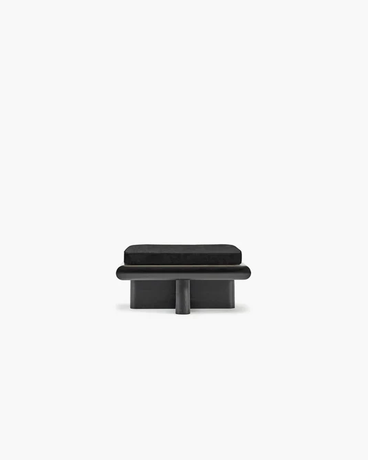 Banc S licot noir + cadre tulipier teinté foncé Taka
