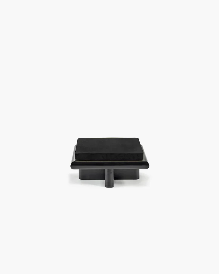 Banc S licot noir + cadre tulipier teinté foncé Taka
