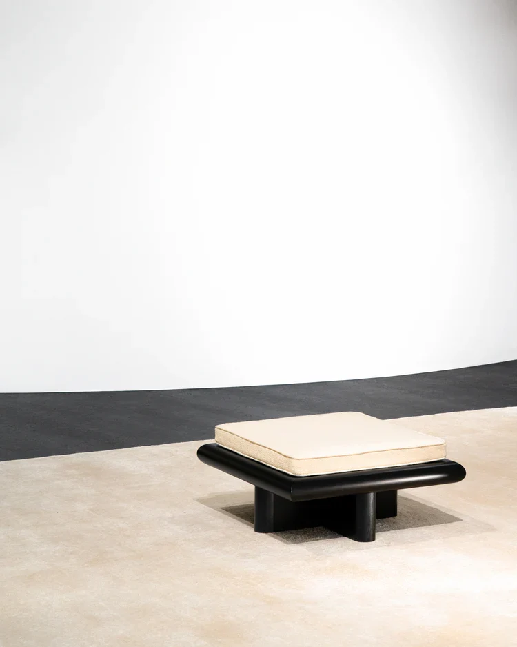 Banc S coco naturel + cadre tulipier teinté foncé Taka