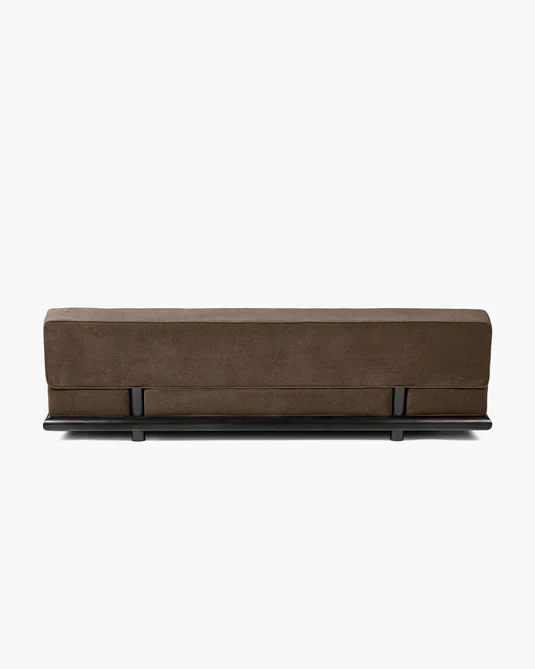 Canapé velours teddy + cadre tulipier teinté foncé Ono 3
