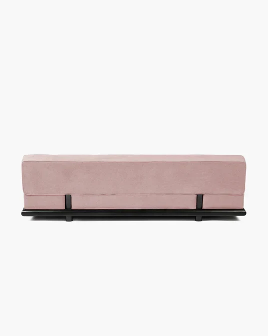 Canapé velours rose + cadre tulipier teinté foncé Ono 3