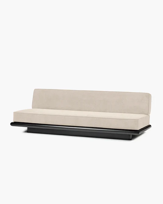 Canapé velours gris + cadre tulipier teinté foncé Ono 3
