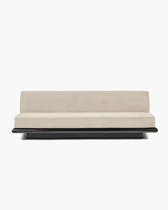 Canapé velours gris + cadre tulipier teinté foncé Ono 3
