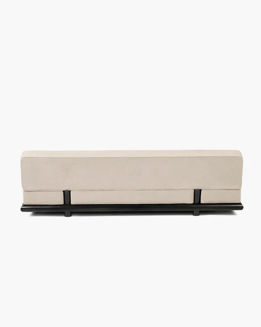 Canapé velours gris + cadre tulipier teinté foncé Ono 3