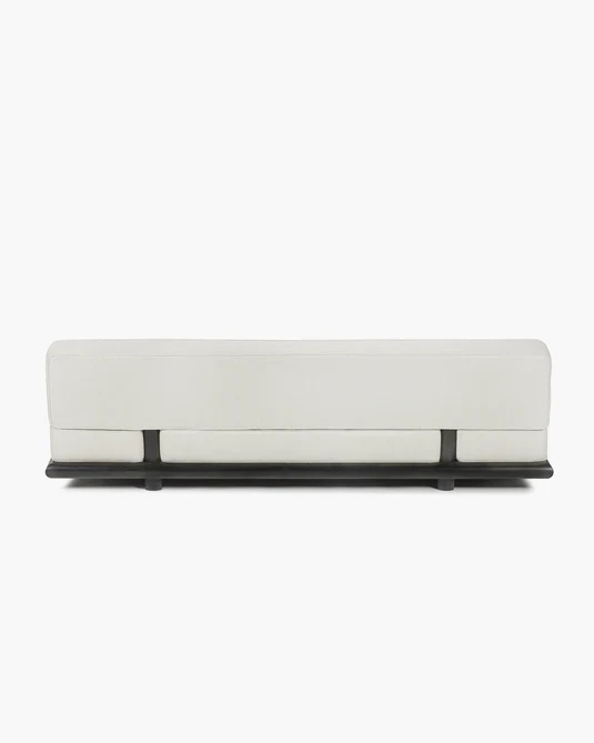 Canapé coco écru + cadre tulipier teinté foncé Ono 3