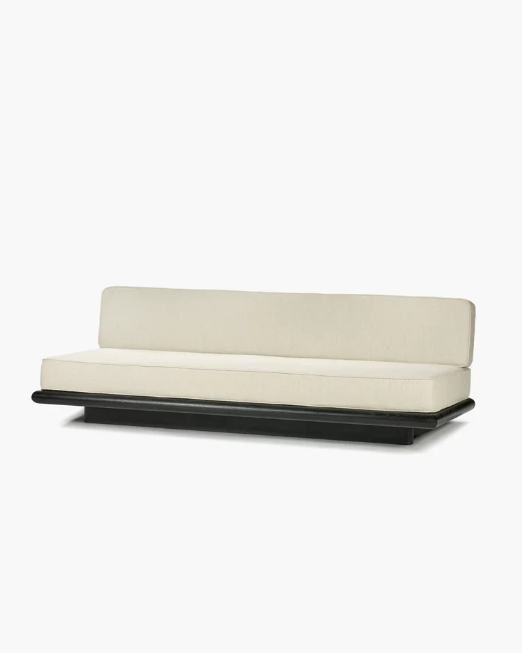 Canapé coco naturel + cadre tulipier teinté foncé Ono 3