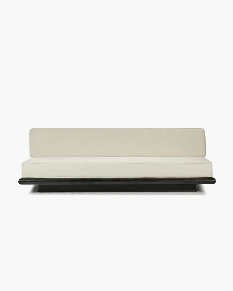 Canapé coco naturel + cadre tulipier teinté foncé Ono 3