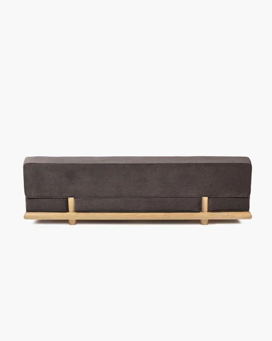 Canapé velours teinté + cadre chêne naturel Ono 3