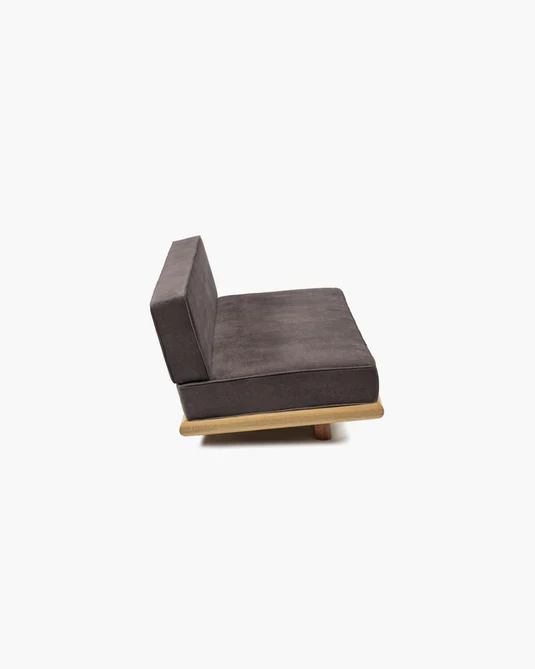 Canapé velours teinté + cadre chêne naturel Ono 3
