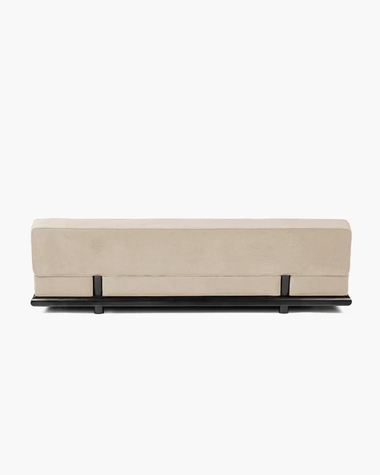 Canapé velours gris + cadre chêne noir Ono 3