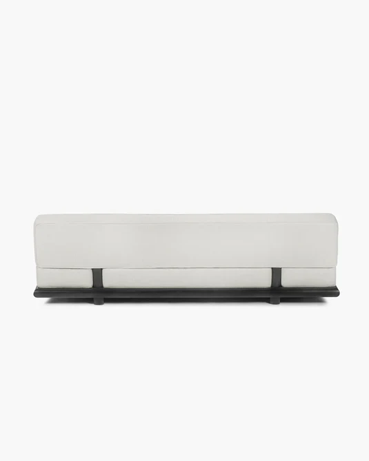 Canapé coco écru + cadre chêne noir Ono 3