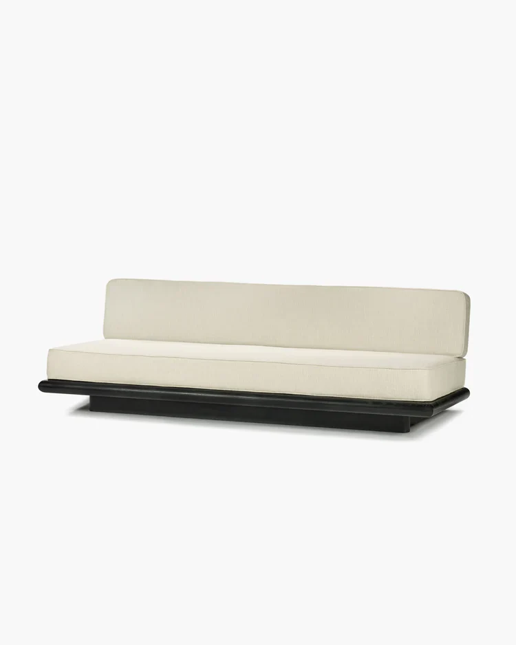 Canapé coco naturel + cadre chêne noir Ono 3