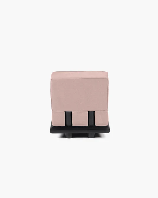 Canapé velours rose + cadre tulipier teinté foncé Ono 1