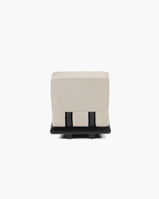 Canapé velours brume + cadre tulipier teinté foncé Ono 1
