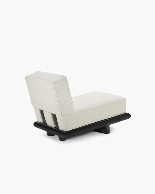 Canapé coco écru + cadre tulipier teinté foncé Ono 1