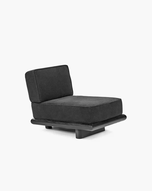 Canapé licot noir + cadre chêne noir Ono 1
