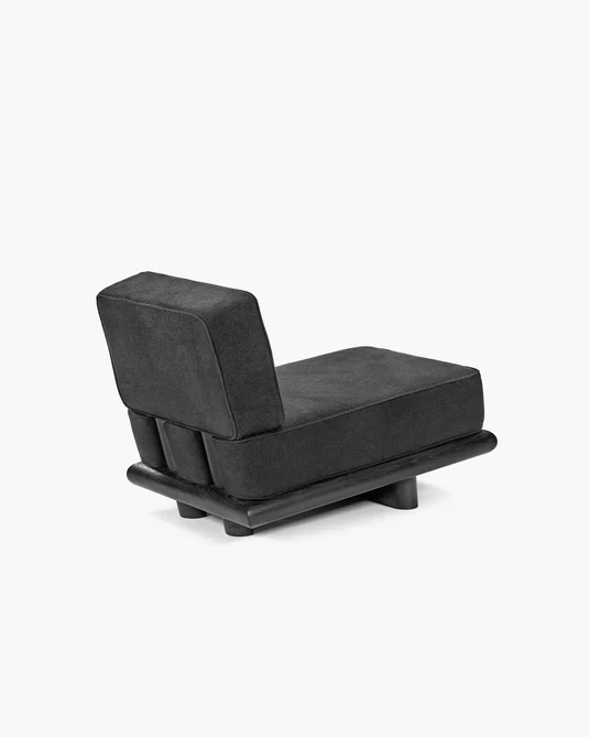 Canapé licot noir + cadre chêne noir Ono 1