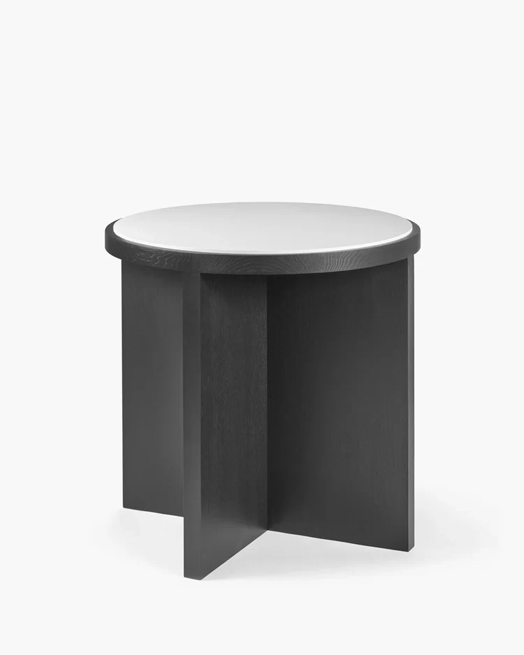 Table S chêne noir/canvas blanc Cici