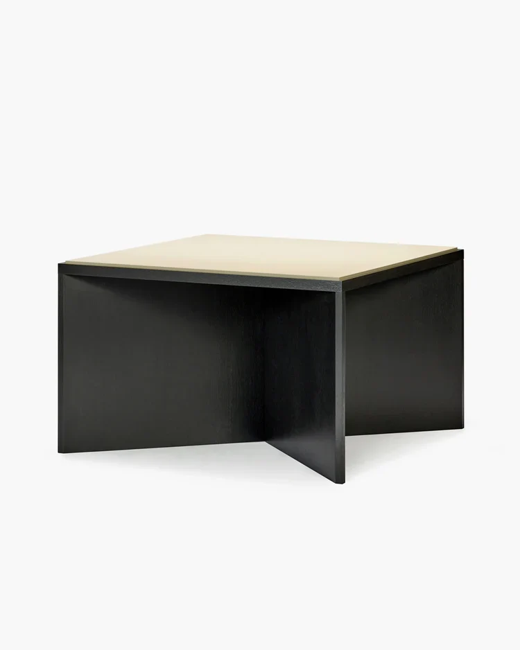 Table chêne noir/top chêne crème Kubé