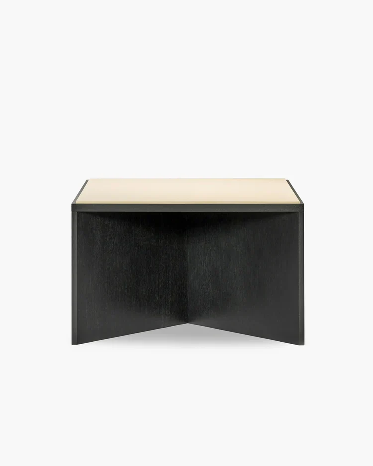 Table chêne noir/top chêne crème Kubé