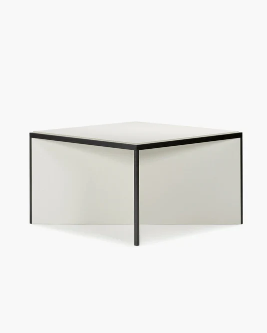 Table chêne blanc cassé-noir/chêne blanc cassé Kubé1