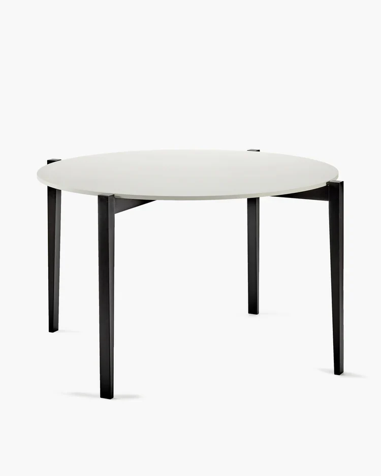 Table ronde hêtre noir/blanc cassé Eloïs