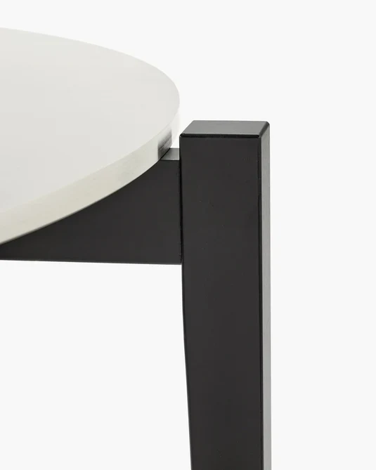 Table ronde hêtre noir/blanc cassé Eloïs