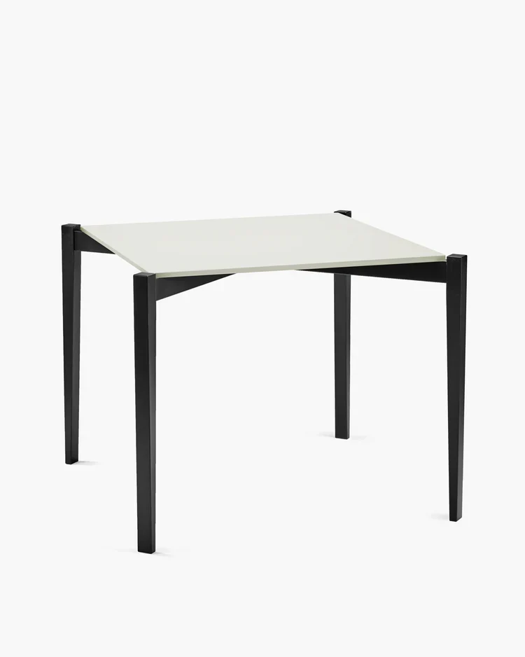 Table carrée hêtre noir/blanc cassé Eloïs