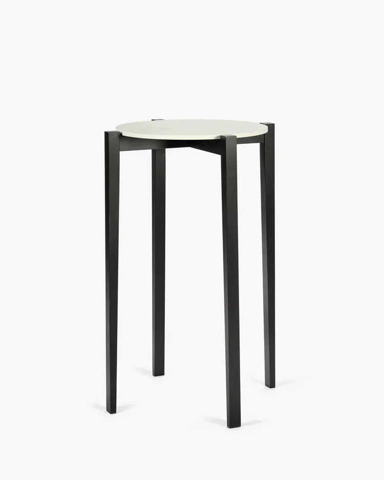 Table L hêtre noir/blanc cassé Eloïs