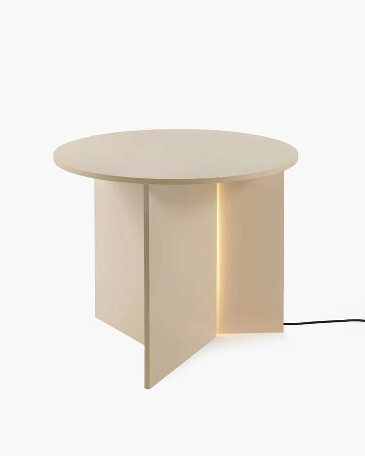Table d'appoint avec éclairage LED crème Stella