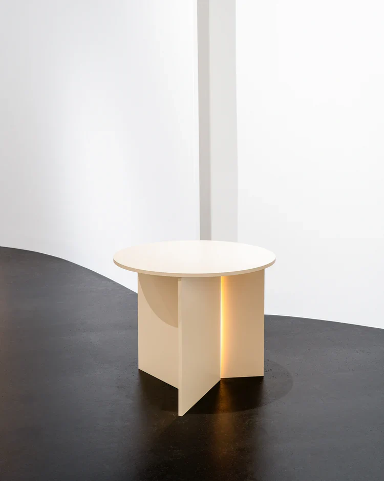 Table d'appoint avec éclairage LED crème Stella