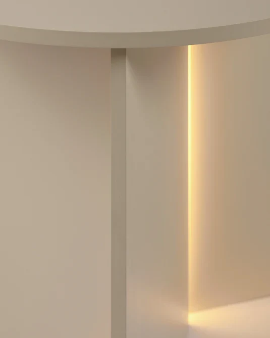 Table d'appoint avec éclairage LED crème Stella