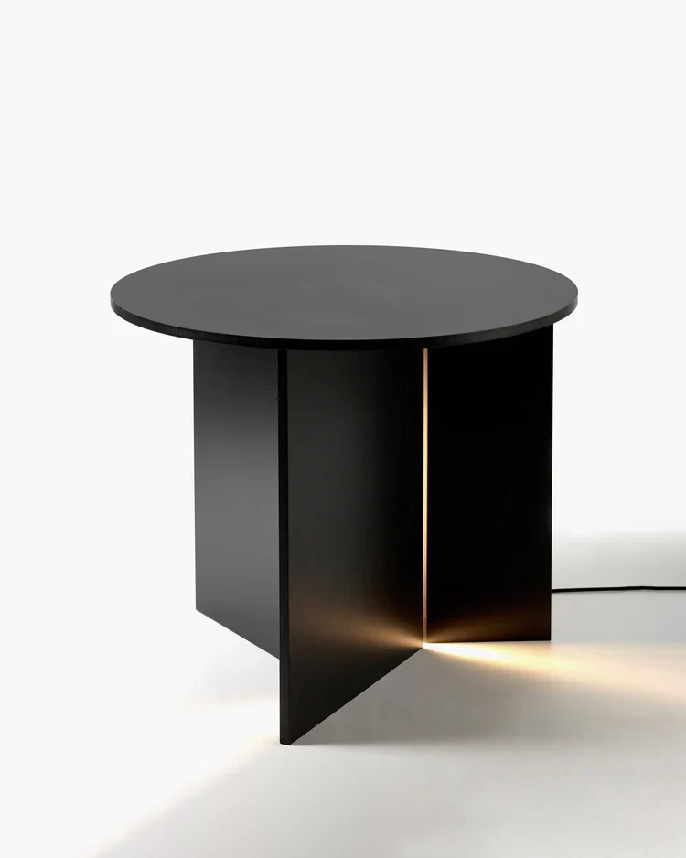 Table d'appoint avec éclairage LED noir Stella