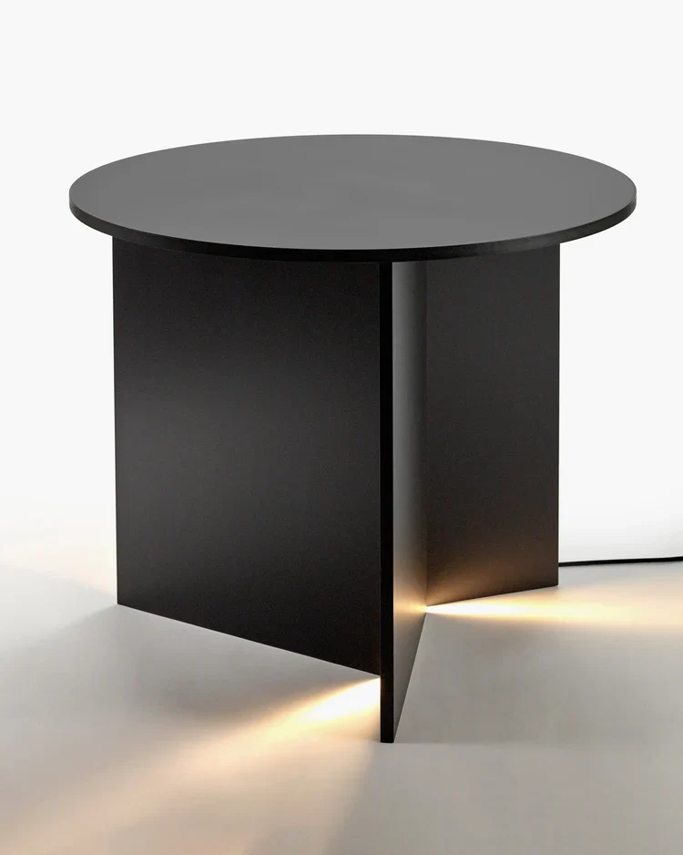 Table d'appoint avec éclairage LED noir Stella