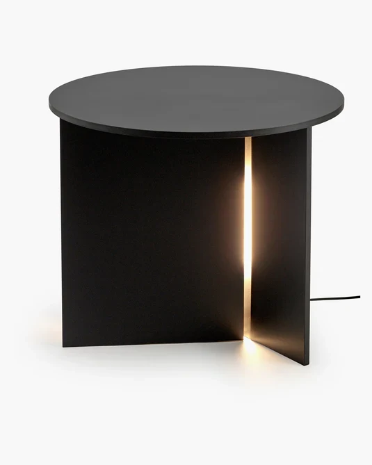 Table d'appoint avec éclairage LED noir Stella