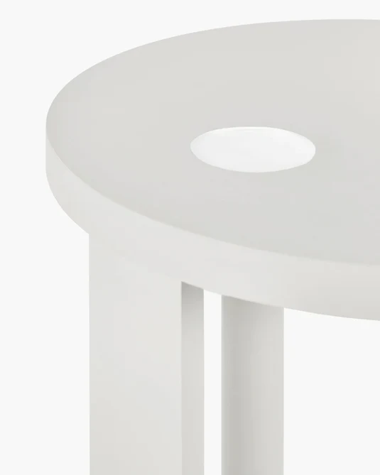 Table d'appoint L avec éclairage LED hêtre blanc Aura