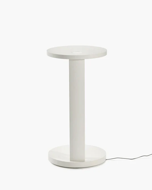 Table d'appoint L avec éclairage LED hêtre blanc Aura
