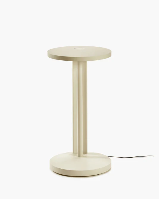 Table d'appoint L avec éclairage LED hêtre crème Aura