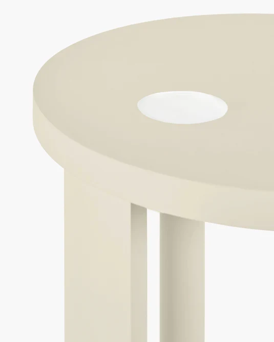 Table d'appoint L avec éclairage LED hêtre crème Aura