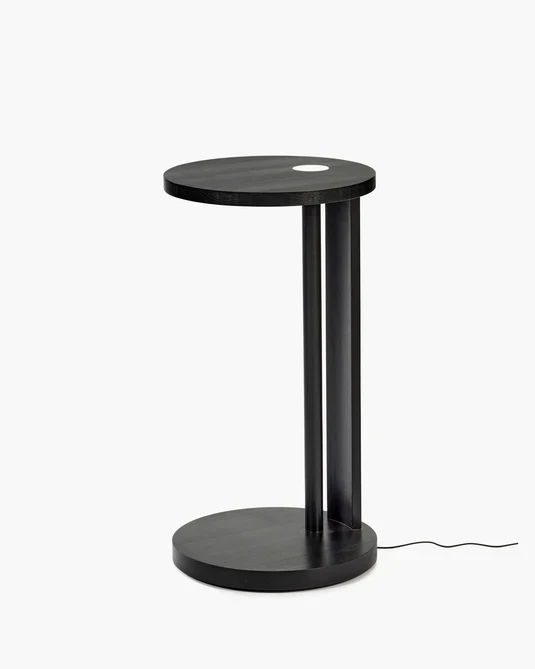 Table d'appoint L avec éclairage LED hêtre crème Aura