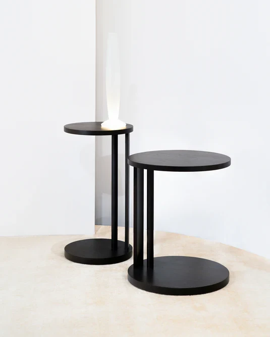 Table d'appoint L avec éclairage LED hêtre crème Aura