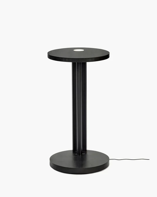 Table d'appoint L avec éclairage LED chêne marron Aura