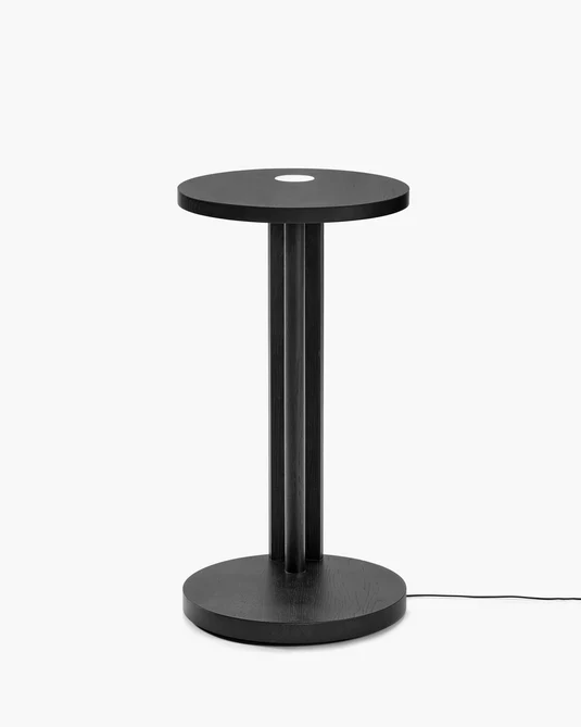 Table d'appoint L avec éclairage LED chêne noir Aura