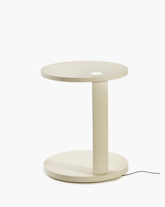 Table d'appoint S avec éclairage LED hêtre creme Aura
