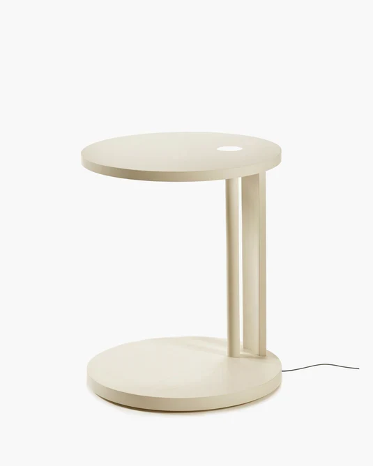 Table d'appoint S avec éclairage LED hêtre creme Aura