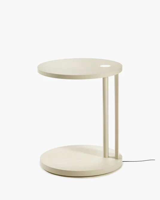 Table d'appoint S avec éclairage LED hêtre creme Aura