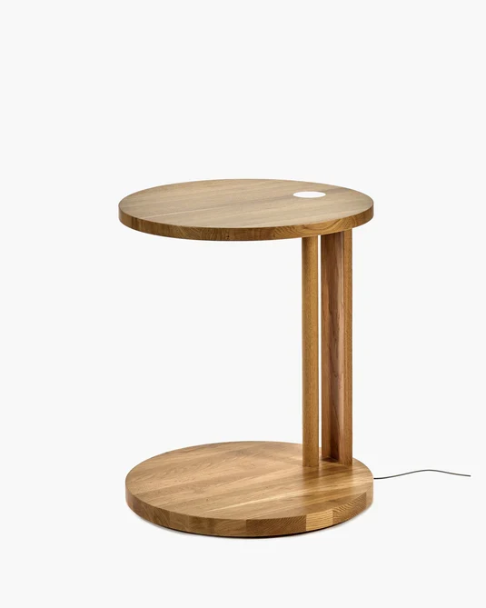 Table d'appoint S avec éclairage LED chêne nature Aura